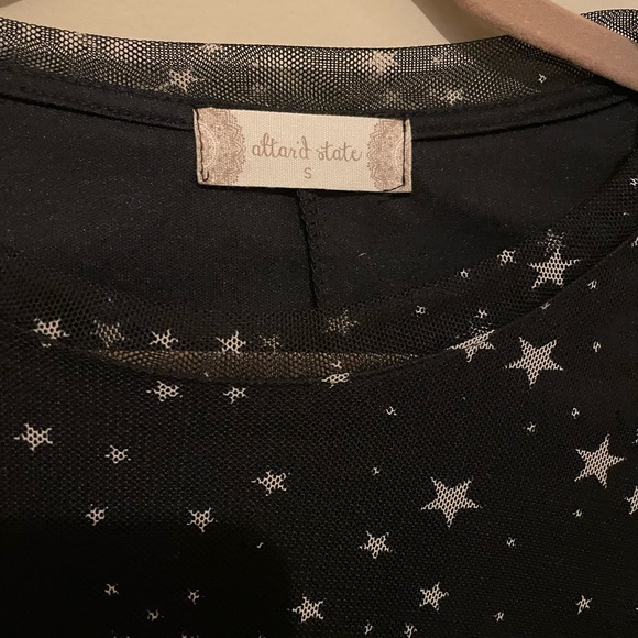 Black Long Sleeve Dress with Stars - Picture 2 of 3